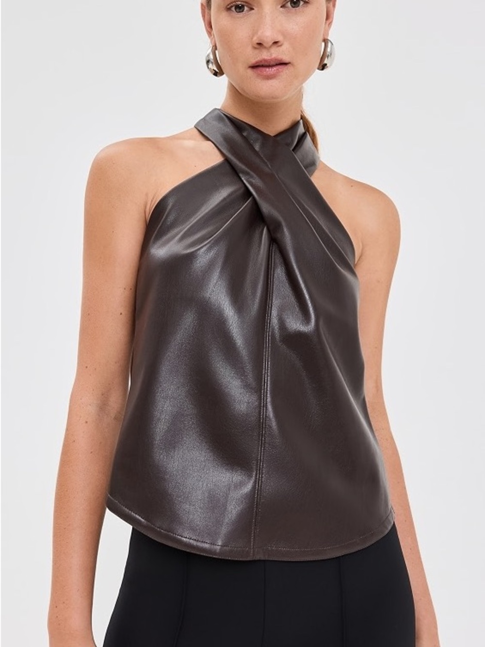 A.L.C. One-Shoulder Faux Leather Top